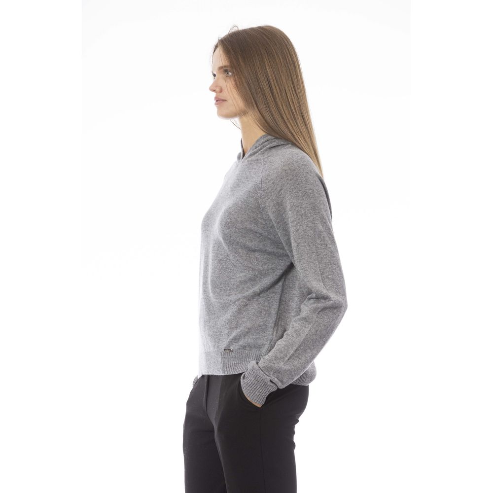 Baldinini Trend Grauer Pullover aus Wolle für Frauen