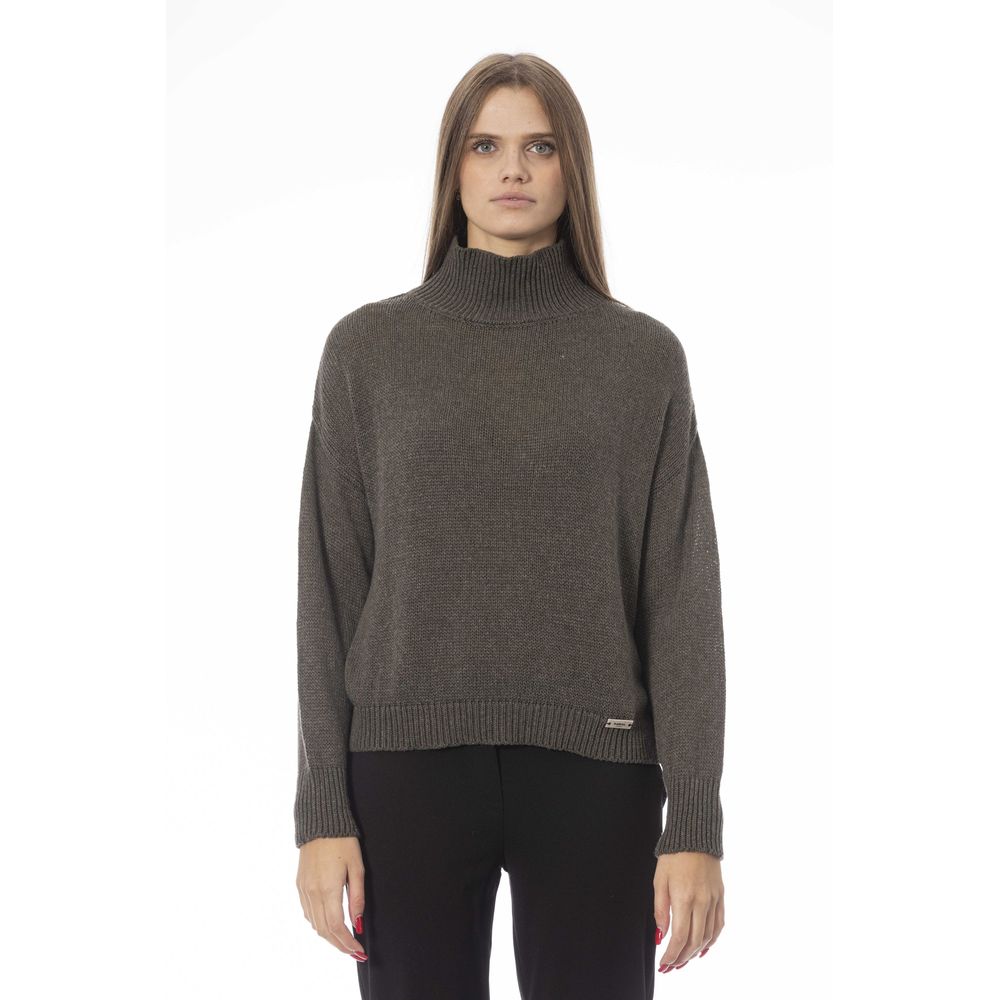 Baldinini Trend Grüner Pullover aus Wolle für Frauen