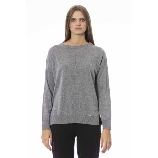 Baldinini Trend Grauer Viskose Pullover für Frauen