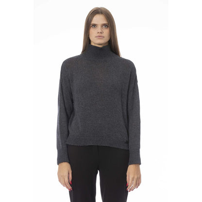 Baldinini Trend Grauer Pullover aus Wolle für Frauen