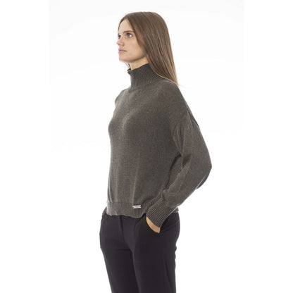 Baldinini Trend Grüner Pullover aus Wolle für Frauen