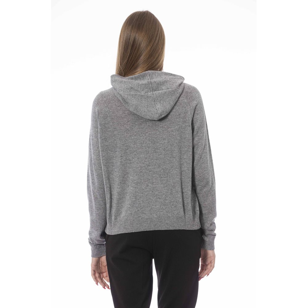 Baldinini Trend Grauer Pullover aus Wolle für Frauen