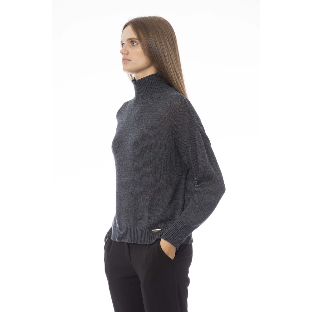 Baldinini Trend Grauer Pullover aus Wolle für Frauen