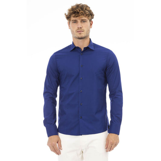 Baldinini Trend Blaues Polyester Herrenhemd