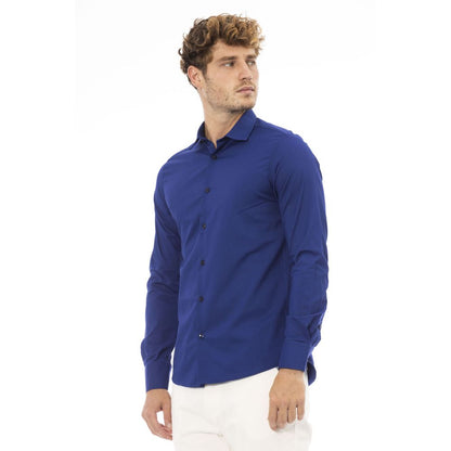 Baldinini Trend Blaues Polyester Herrenhemd