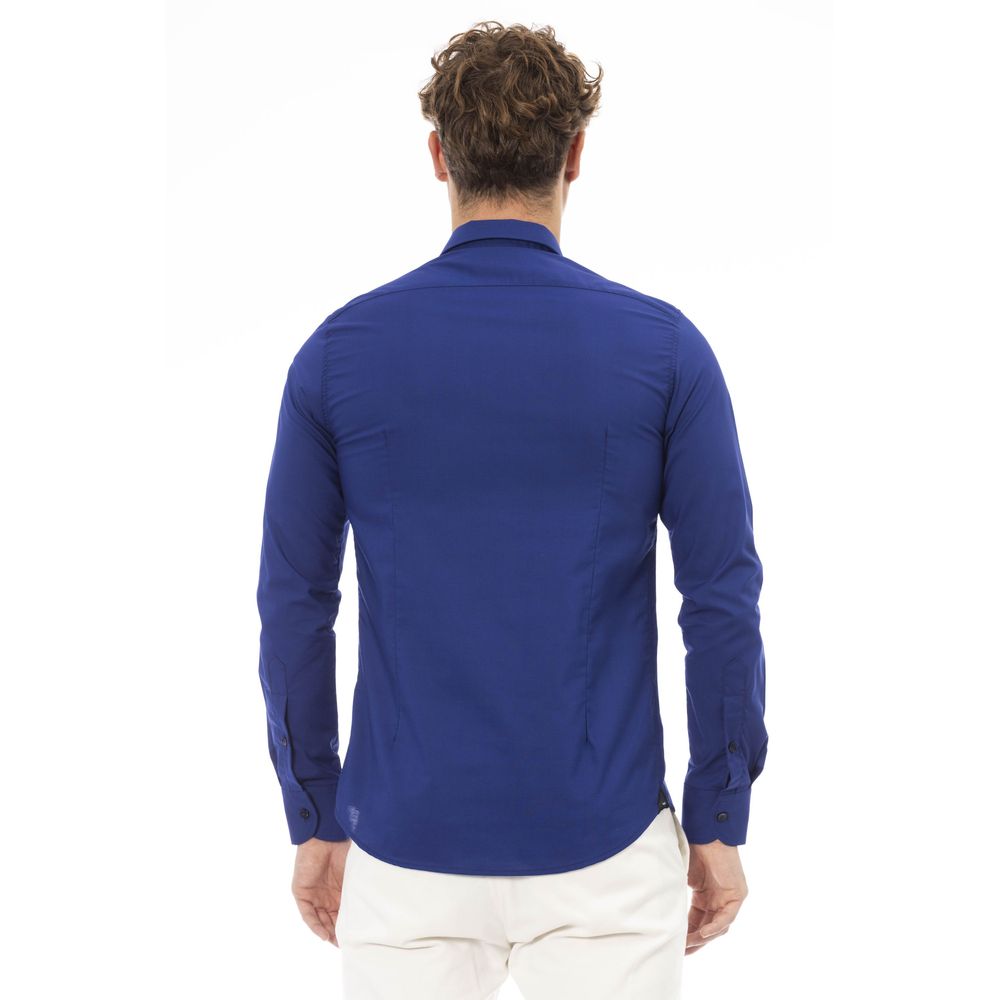 Baldinini Trend Blaues Polyester Herrenhemd