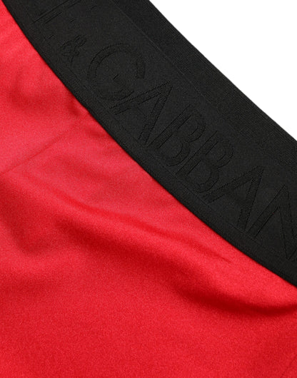 Dolce & Gabbana Elegante Rote Leggings mit hoher Taille