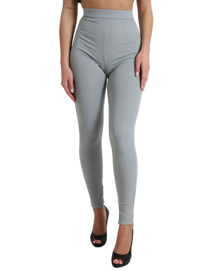 Dolce & Gabbana Elegante Leggings mit hoher Taille in Grau