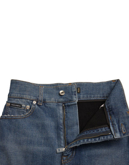 Dolce & Gabbana Schicke Skinny-Hose mit hoher Taille und Denim-Shorts