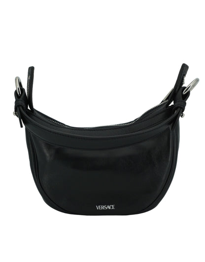 Versace Elegante schwarze Mini-Hobo-Umhängetasche