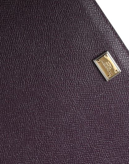 Dolce & Gabbana Elegantes Tablet-Etui aus Leder in sattem Braun