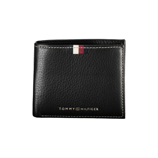 Tommy Hilfiger Schwarzes Leder Herren Portemonnaie