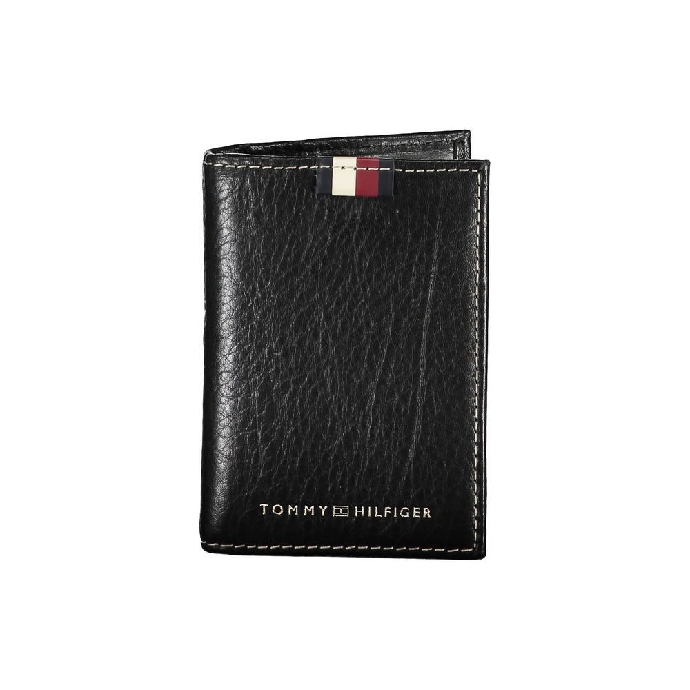 Tommy Hilfiger Schwarzer Leder Herren Kartenhalter