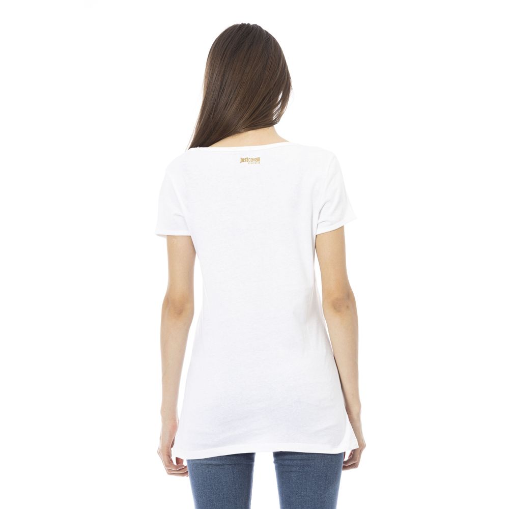 Just Cavalli Weißes T-Shirt aus Baumwolle für Frauen