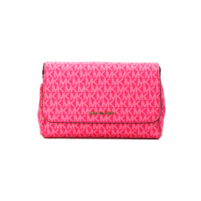 Michael Kors Jet Set Medium Electric Pink Convertible Pouchette Crossbody Tasche