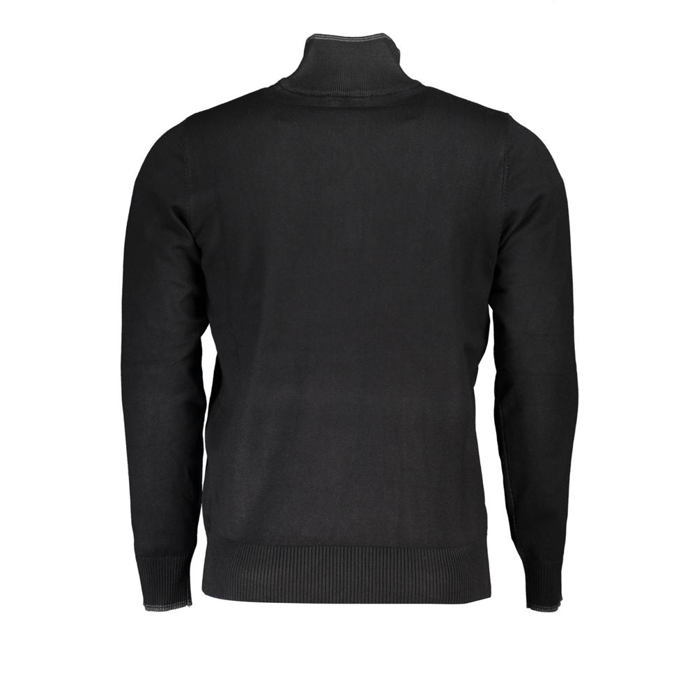 U.S. Grand Polo Eleganter Pullover mit halbem Reißverschluss und kontrastierenden Details