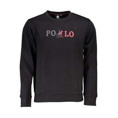 U.S. Grand Polo Schickes Fleece-Sweatshirt mit Rundhalsausschnitt in Schwarz