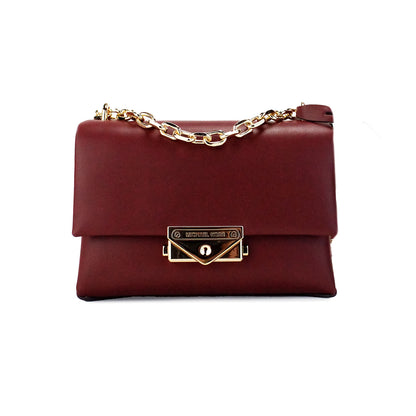 Michael Kors Cece Small Dark Cherry Vegan Leder Convertible Flap Crossbody Tasche