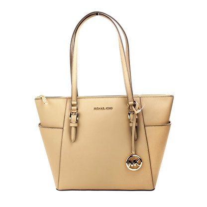 Michael Kors Charlotte Camel Große Leder-Tasche mit Reißverschluss Handtasche