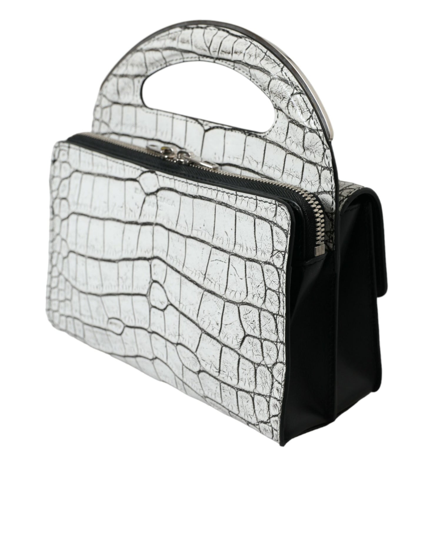 Balenciaga Metallic Silber Alligatorleder Mini-Tasche