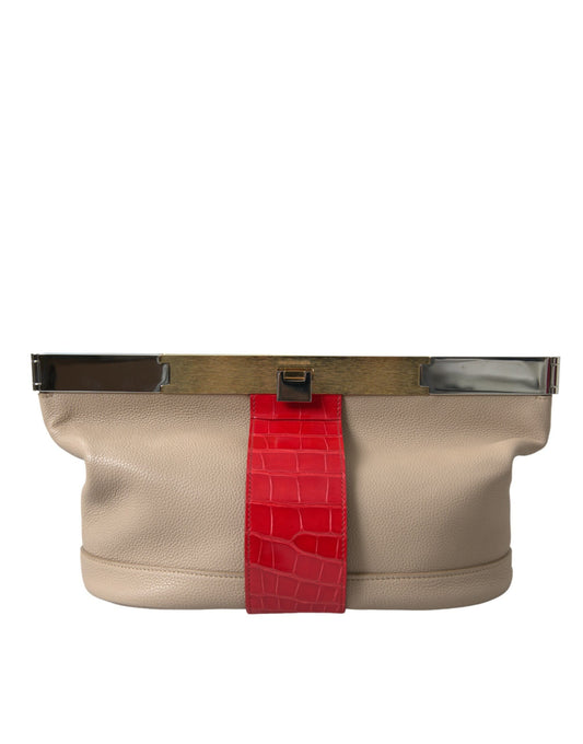 Balenciaga Zweifarbige Clutch aus exotischem Leder