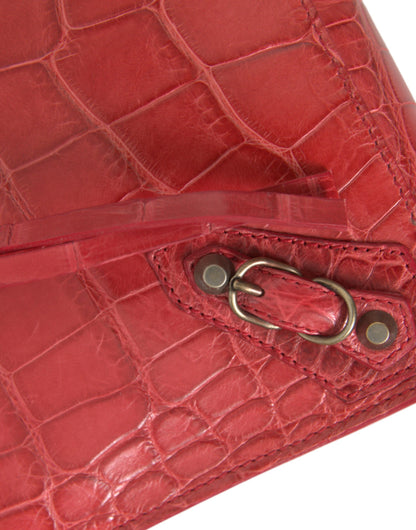 Balenciaga Exotische rote Alligatorleder Clutch