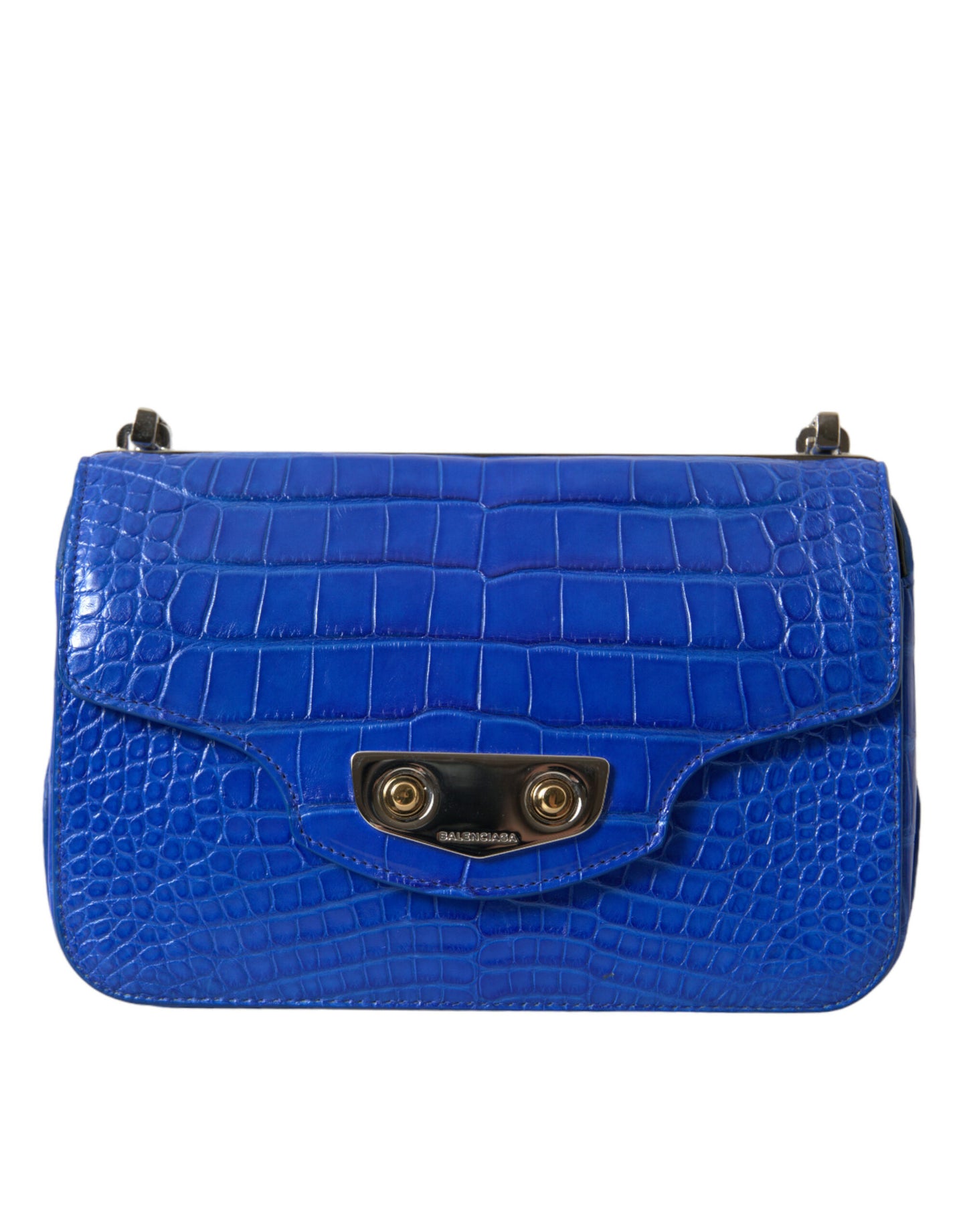 Balenciaga Mini-Umhängetasche aus Alligatorleder - Elegantes Blau