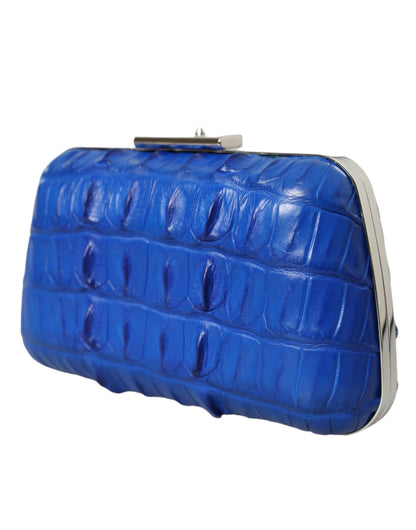 Balenciaga Electric Blue Krokodilleder Clutch