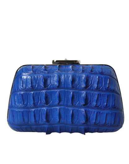 Balenciaga Electric Blue Krokodilleder Clutch