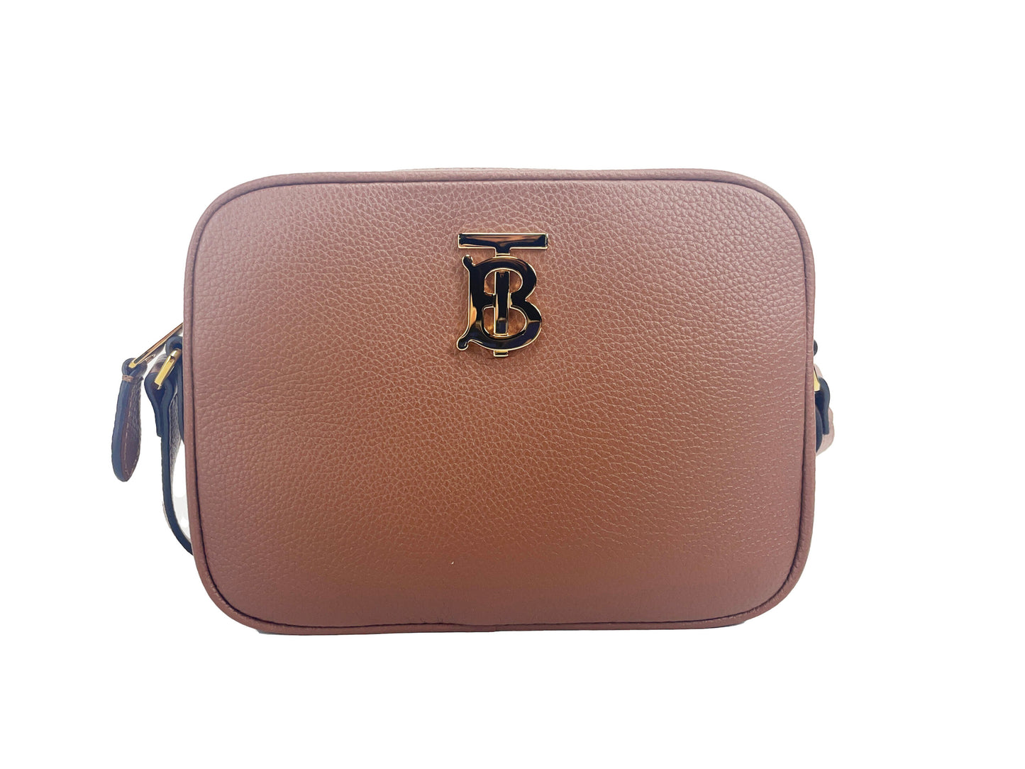 Burberry Kleine Leder Tan Kamera Crossbody TB Logo Tasche