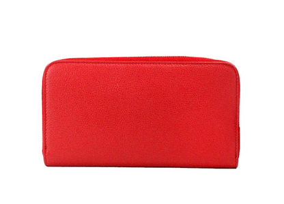 Burberry Elmore Rotes, geprägtes Logo Leder Continental Clutch Brieftasche