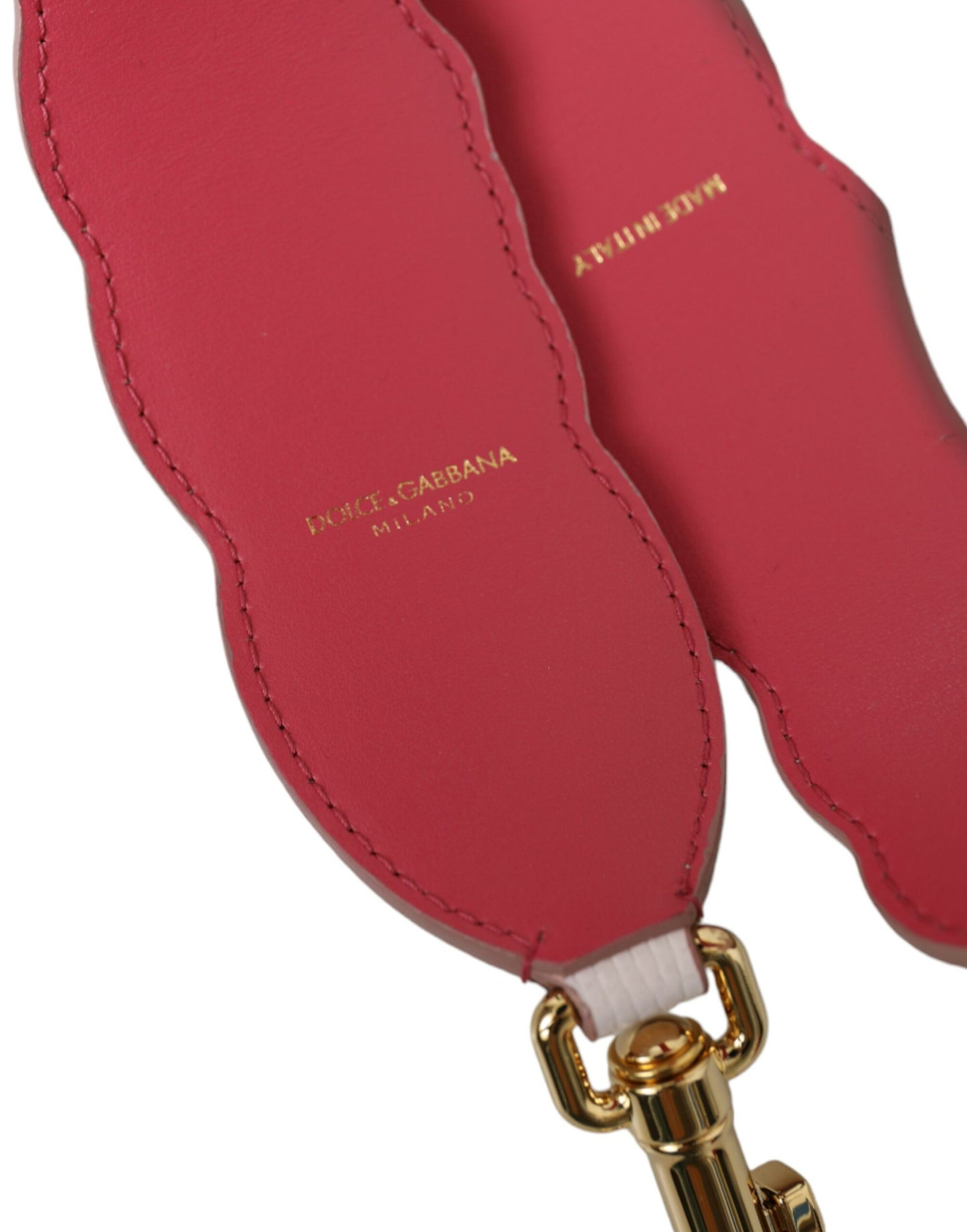 Dolce & Gabbana Weißes geblümtes Leder Accessoire Schulterriemen