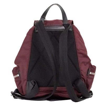 Burberry Medium Burgundy Econyl Nylon Rucksack Kordelzug Rucksack Büchertasche