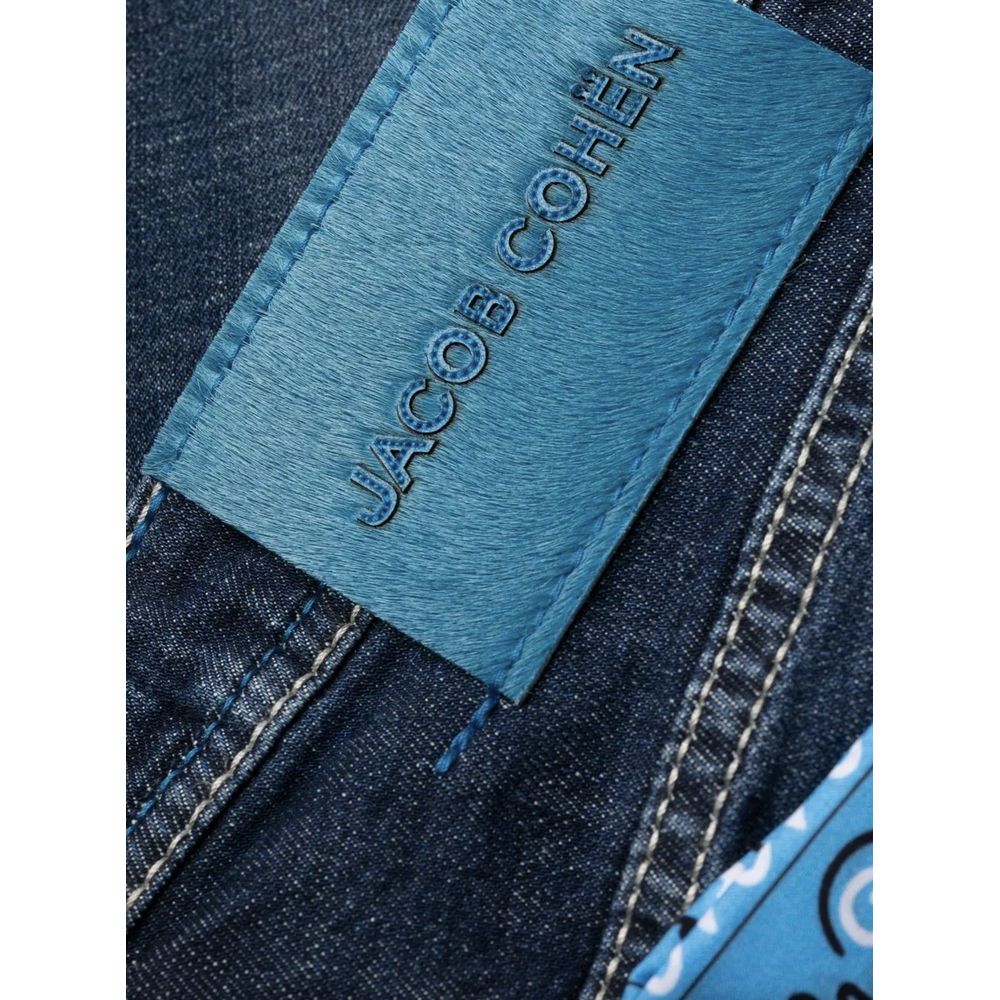 Jacob Cohen Exklusive Indigo Jeans mit geradem Bein und Bandana-Detail