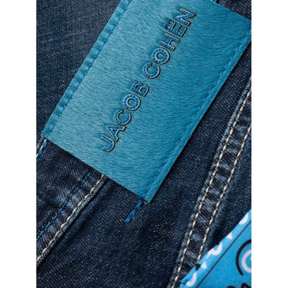 Jacob Cohen Exklusive Indigo Jeans mit geradem Bein und Bandana-Detail