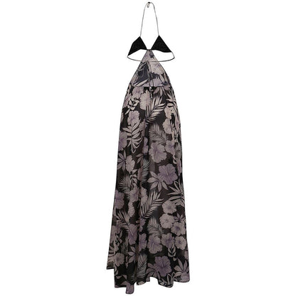 PINKO Floral elegantes Maxikleid mit geteiltem Ausschnitt