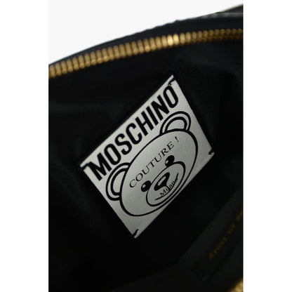 Moschino Couture Schicke Clutch mit Teddybär-Print und Riemen aus Kalbsleder