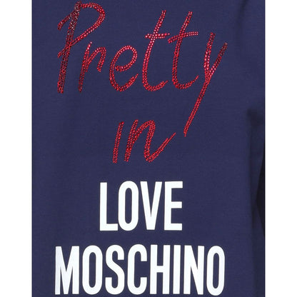 Love Moschino Blaues Baumwollkleid für Frauen