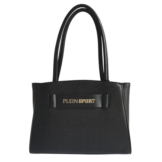 Plein Sport Elegante schwarze Tote Bag mit drei Fächern