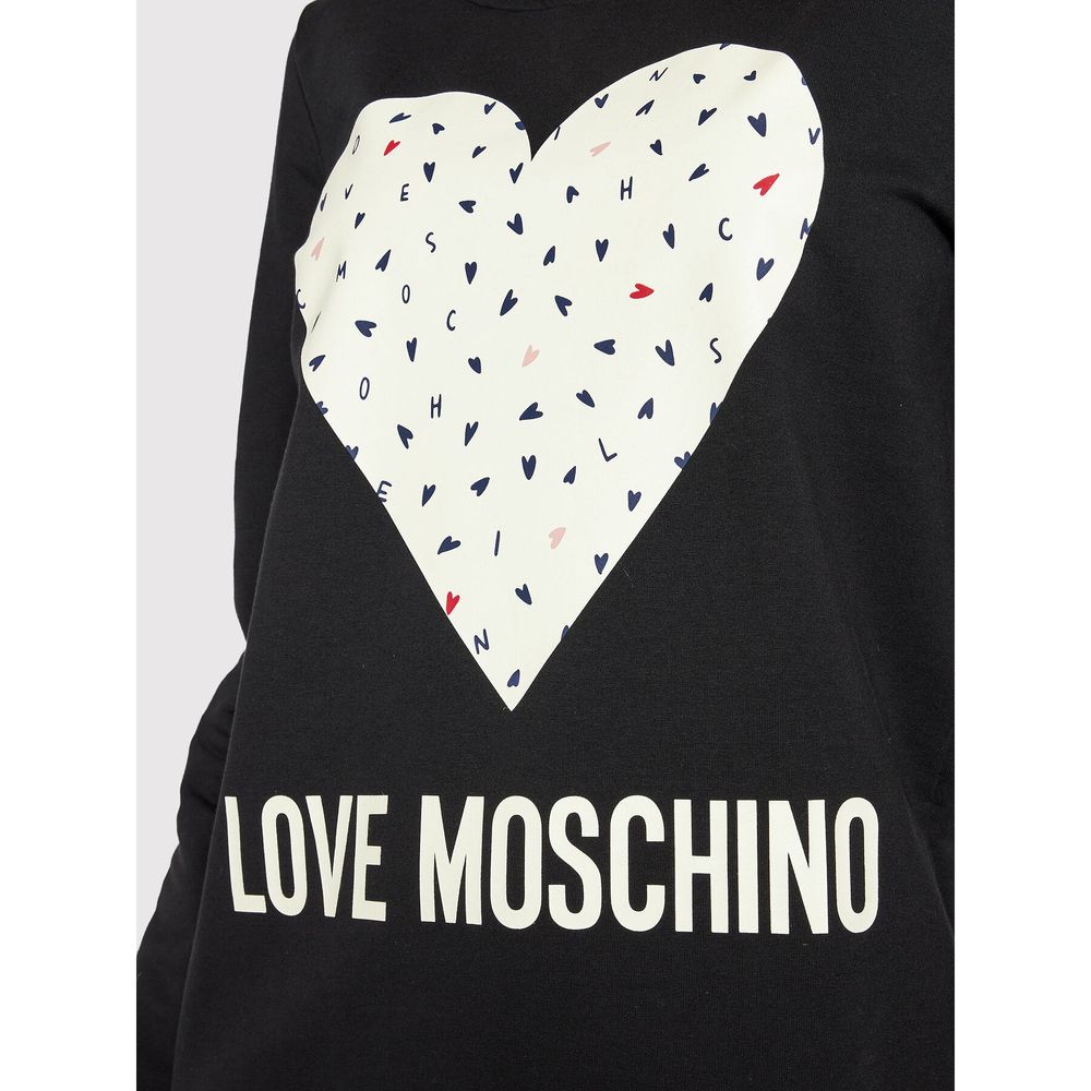 Love Moschino Schickes blaues Statement-Baumwollkleid