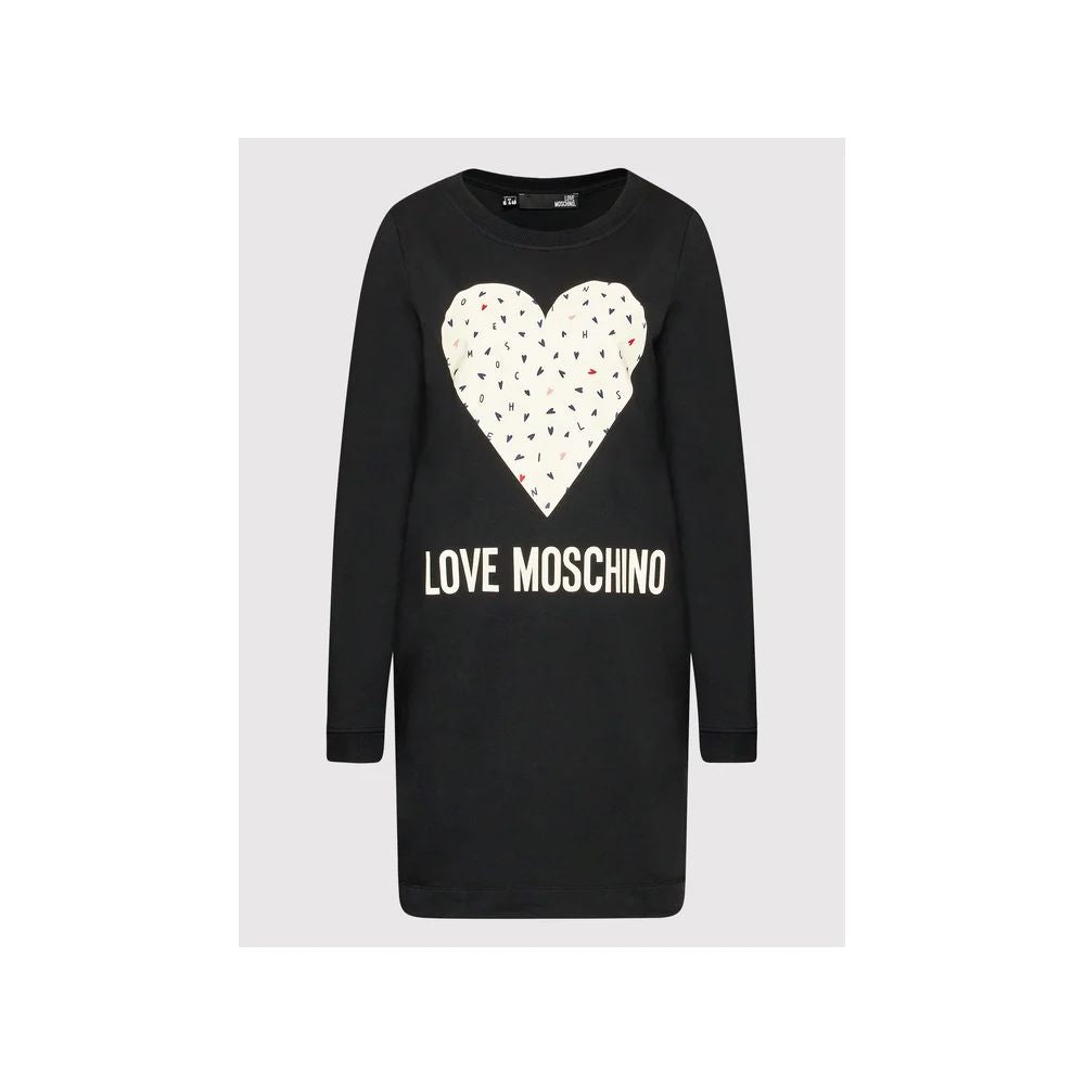 Love Moschino Schickes blaues Statement-Baumwollkleid