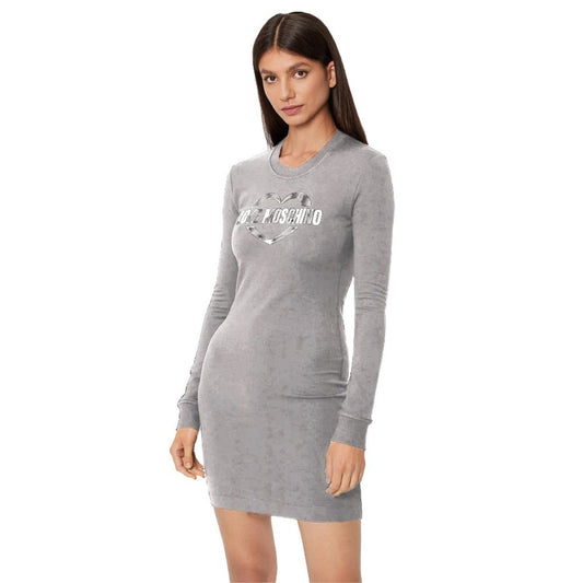 Love Moschino Schickes Kleid aus Baumwollmischung mit Metallic-Logo