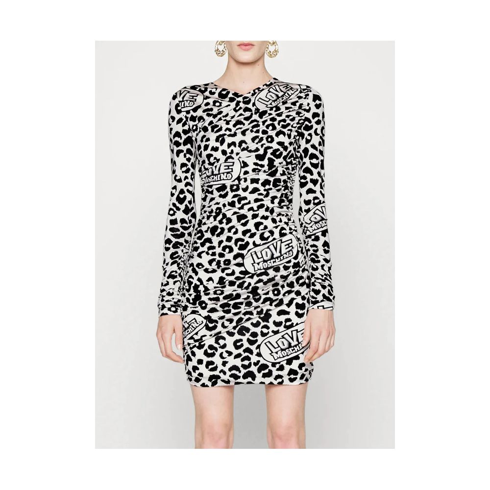 Love Moschino Schickes Minikleid aus Viskosemischung mit Leopardenmuster