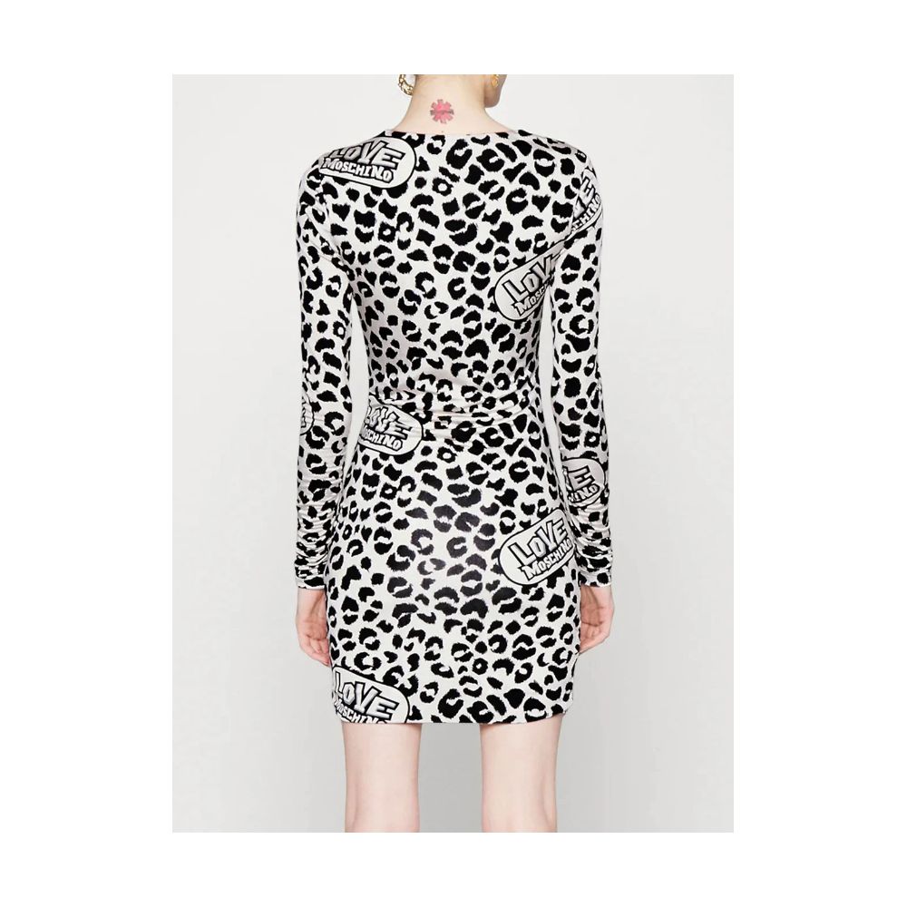 Love Moschino Schickes Minikleid aus Viskosemischung mit Leopardenmuster