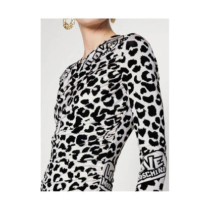 Love Moschino Schickes Minikleid aus Viskosemischung mit Leopardenmuster