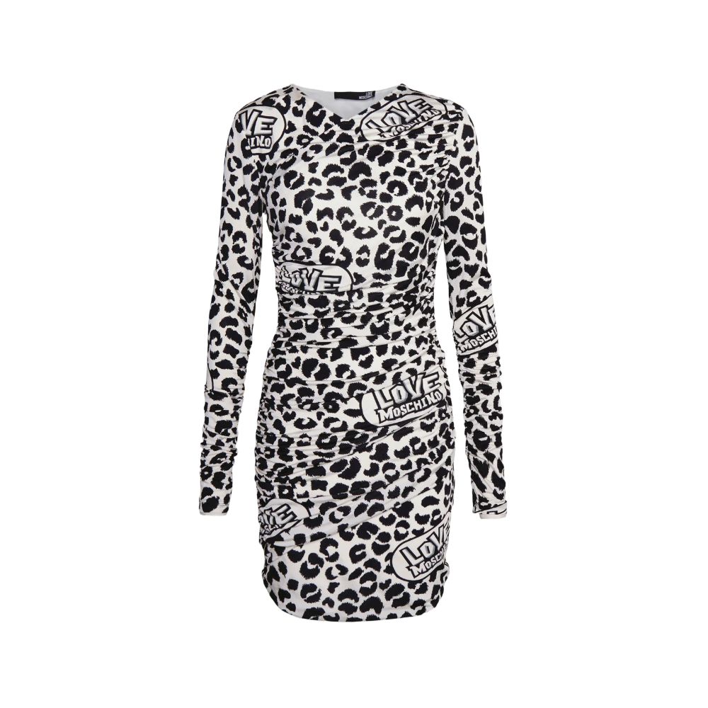 Love Moschino Schickes Minikleid aus Viskosemischung mit Leopardenmuster