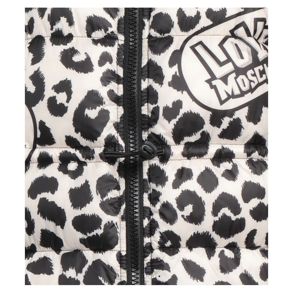 Love Moschino Bezaubernde lange Daunenjacke mit Leopardenmuster