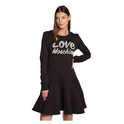 Love Moschino Kleid aus Baumwollmischung mit Velours-Logo