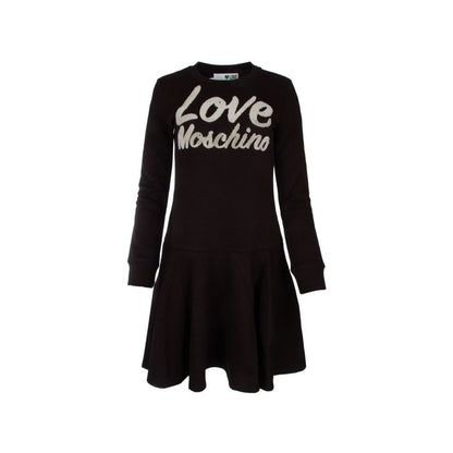 Love Moschino Kleid aus Baumwollmischung mit Velours-Logo