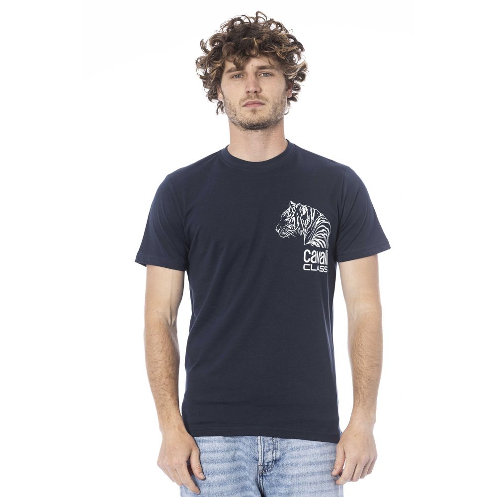 Cavalli Class Blau Baumwolle Männer T-Shirt